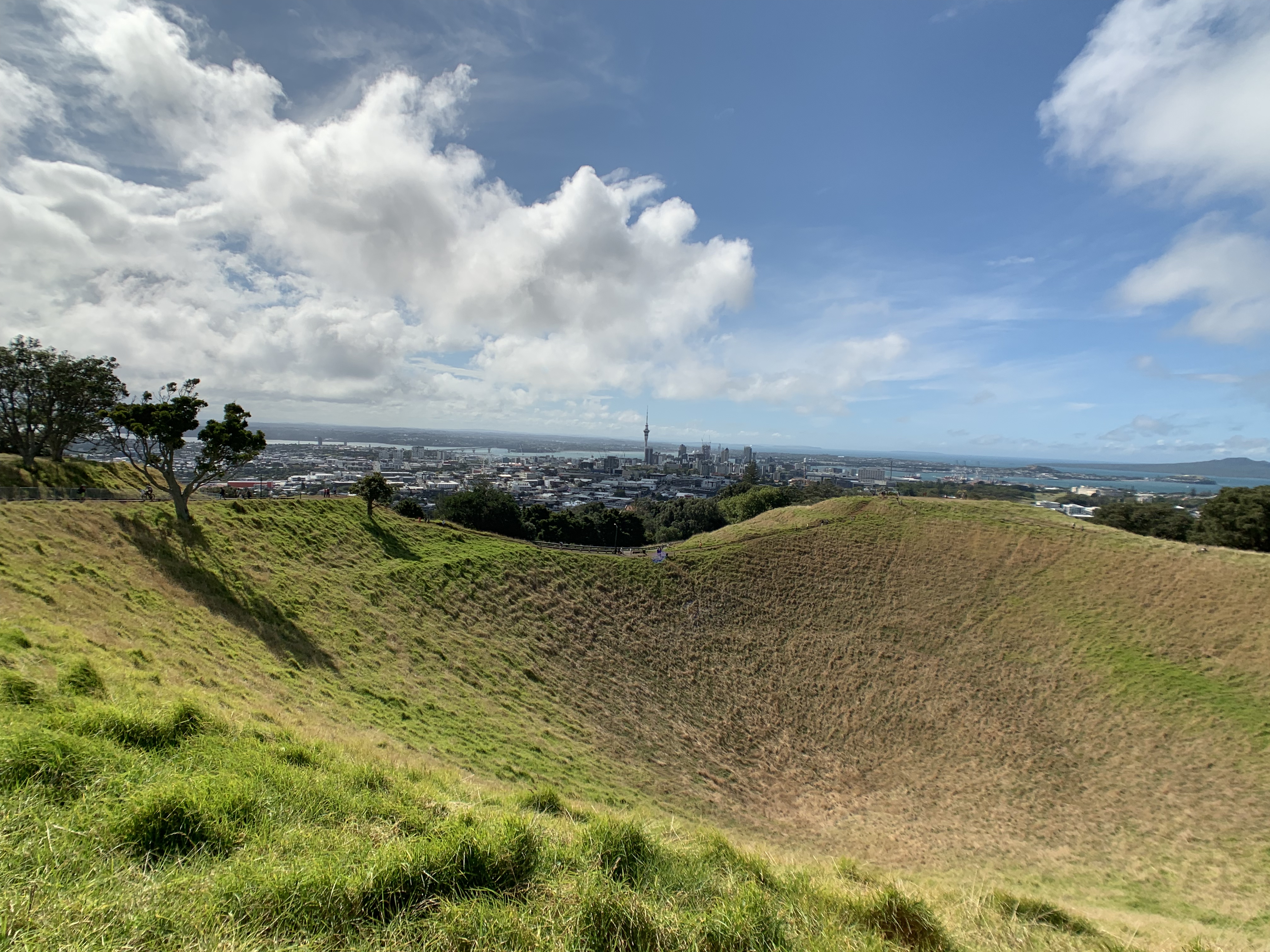 Mount Eden is an old volcanic peak in Auckland, New Zealand.